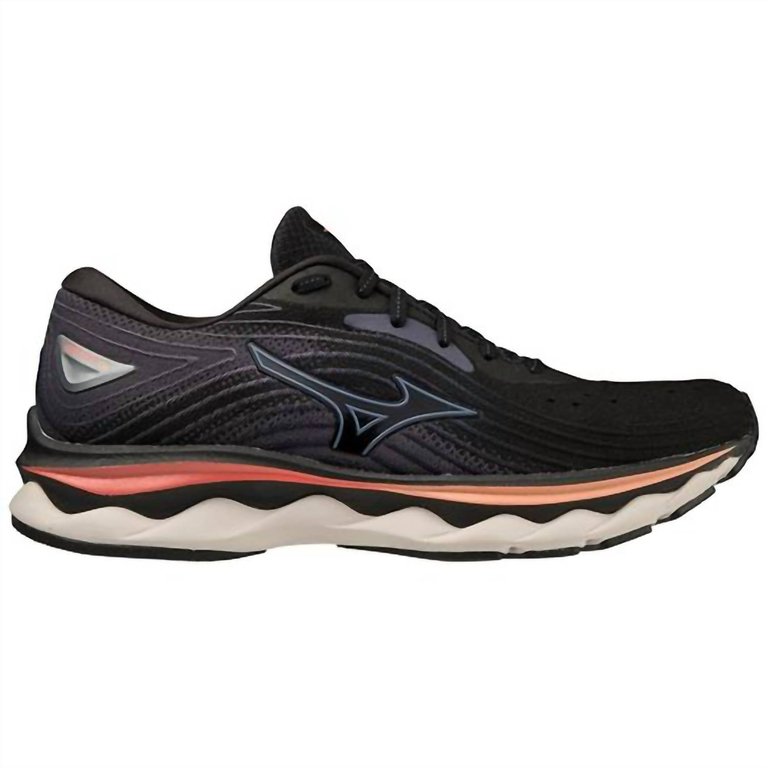 Women's Wave Sky 6 Running Shoe In Black/quicksilver - Black/quicksilver