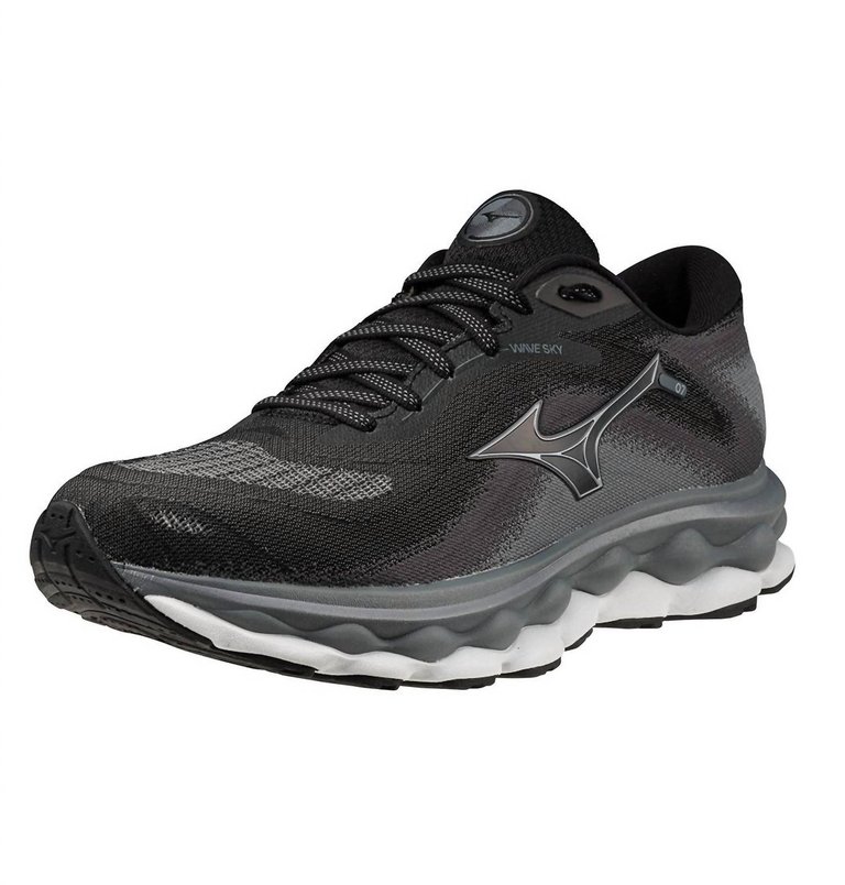 Women's Wave Sky 7 Running Shoes In Black/silverstar