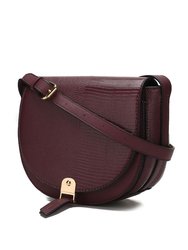 Adalyn Snake Embossed Vegan Leather Women’s Shoulder Handbag - Burgundy