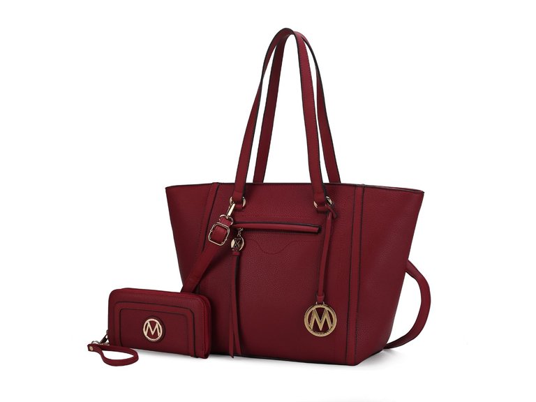 MKF Collection Designer Tote Bag for Women, Vegan Leather a Color