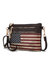 Alisson Vegan Leather Women’s Flag Crossbody/Wristlet Bag - Chocolate