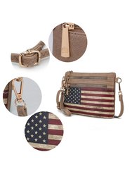 Alisson Vegan Leather Women’s Flag Crossbody/Wristlet Bag