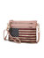 Alisson Vegan Leather Women’s Flag Crossbody/Wristlet Bag - Rose Pink