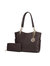 Allison 2 PCS Tote Handbag & Wallet - Chocolate