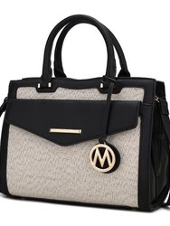 Alyssa Satchel Handbag Vegan Leather Women - Black Combo