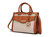 Alyssa Satchel Handbag Vegan Leather Women - Cognac Combo