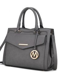 Alyssa Satchel Handbag Vegan Leather Women - Charcoal
