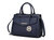 Alyssa Satchel Handbag Vegan Leather Women - Navy