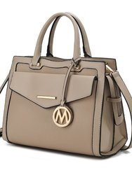 Alyssa Satchel Handbag Vegan Leather Women - Taupe