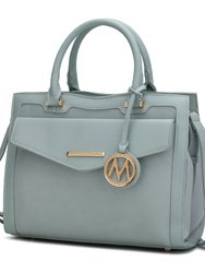 Alyssa Satchel Handbag Vegan Leather Women - Seafoam