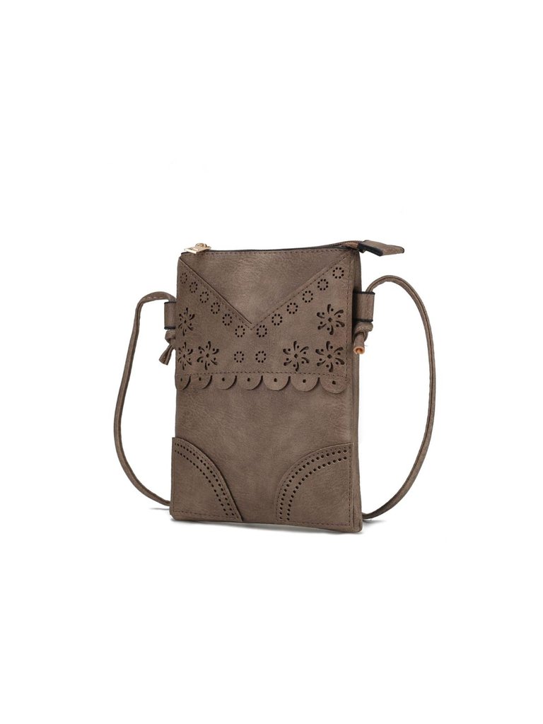 Amentia Vegan Leather Crossbody Handbag - Taupe