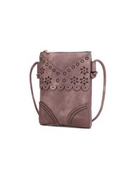 Amentia Vegan Leather Crossbody Handbag - Dusty Rose