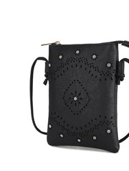 Arlett Vegan Leather Crossbody Handbag - Black
