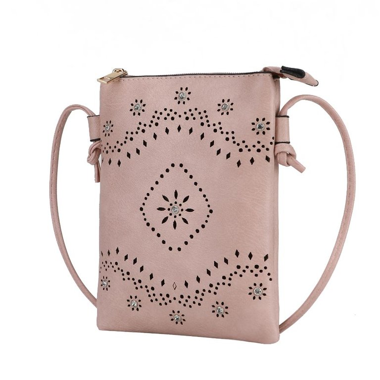 Arlett Vegan Leather Crossbody Handbag - Pink