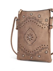Arlett Vegan Leather Crossbody Handbag - Taupe