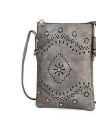 Arlett Vegan Leather Crossbody Handbag - Grey