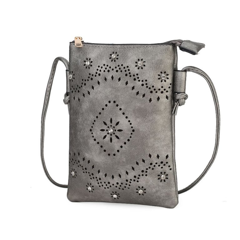 Arlett Vegan Leather Crossbody Handbag - Grey