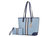 Arya Vegan Leather Women’s Tote Bag With Wristlet Pouch – 2 Pieces - Blue Navy
