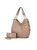 Ashley Vegan Leather Women’s Hobo Shoulder Bag With Wallet- 2 Pieces - Beige