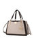 Aubrey Color Block Multi Compartment Satchel Handbag - Ivory Brown