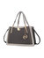 Aubrey Color Block Multi Compartment Satchel Handbag - Charcoal Grey