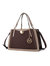 Aubrey Color Block Multi Compartment Satchel Handbag - Coffe Taupe