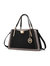 Aubrey Color Block Multi Compartment Satchel Handbag - Black Pewter