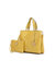 Beryl Snake-Embossed Vegan Leather Women’s Tote Bag With Wristlet - Yellow