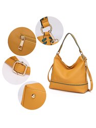 Blake Two-Tone Whip stitches Vegan Leather Women’s Shoulder Bag  With Wallet - 2 pieces
