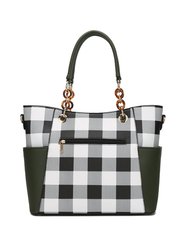 Bonita Checker Tote Bag Handbag & Wallet Set