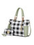 Bonita Checker Tote Bag Handbag & Wallet Set - Mint