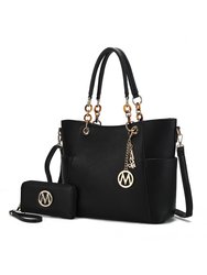 Bonita Tote Handbag With Wallet - 2 Pieces - Black
