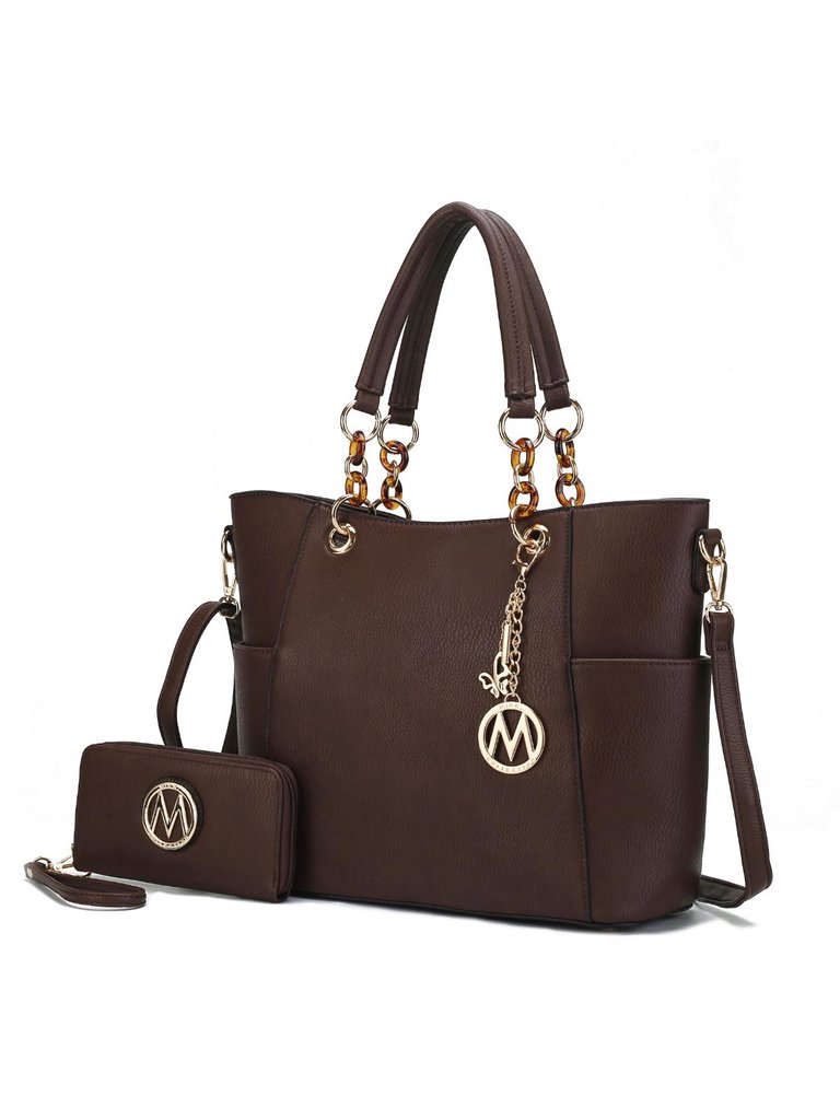 Bonita Tote Handbag With Wallet - 2 Pieces - Coffee