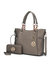 Bonita Tote Handbag With Wallet - 2 Pieces - Pewter