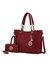 Bonita Tote Handbag With Wallet - 2 Pieces - Burgundy