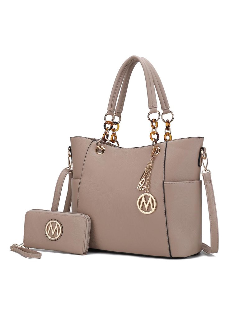 Bonita Tote Handbag With Wallet - 2 Pieces - Taupe