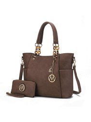 Bonita Tote Handbag With Wallet - 2 Pieces - Khaki