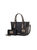 Bonnie Faux Crocodile-Embossed Vegan Leather Women’s Satchel With Wallet Bag - 2 pieces - Black
