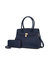 Bruna Satchel Bag With A Matching Wallet -2 Pieces Set - Navy
