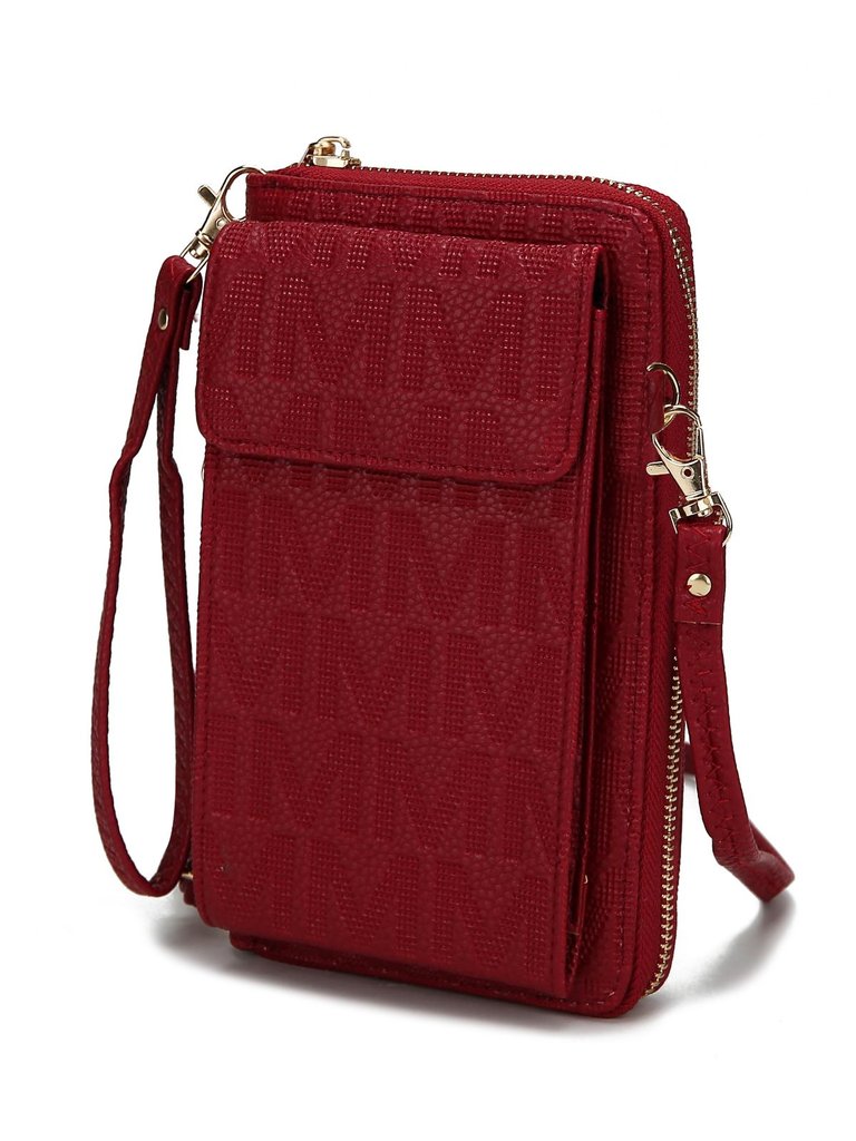 Caddy Vegan Leather Women Phone Wallet Crossbody - Red