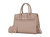 Calla Vegan Leather Women’s Satchel Bag With Credit Card Holder - 2 Pieces - Tan
