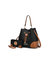 Candice Color Block Bucket Bag With Matching Wallet - Black-Cognac
