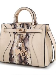 Cassia Snake embossed Vegan Leather Women’s Satchel Handbag