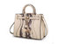 Cassia Snake embossed Vegan Leather Women’s Satchel Handbag - Beige