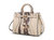 Cassia Snake embossed Vegan Leather Women’s Satchel Handbag - Beige