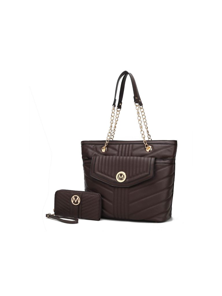 Chiari Tote Bag With Wallet - 2 Pieces - Chocolate