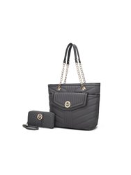 Chiari Tote Bag With Wallet - 2 Pieces - Charcoal