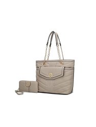 Chiari Tote Bag With Wallet - 2 Pieces - Taupe