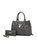 Christine Vegan Leather Women’s Satchel Bag With Wallet – 2 pieces - Charcoal