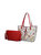 Danielle Reversible Shopper Tote Bag Crossbody Pouch – 2 Pieces - White-Red
